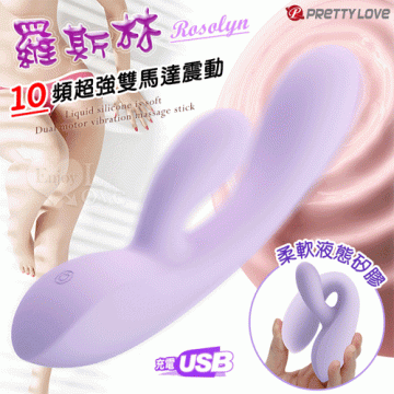  Rosolyn 羅斯林 液態矽膠柔軟雙馬達震動按摩棒﹝10頻超強震+親膚質+靜音+快捷充電﹞